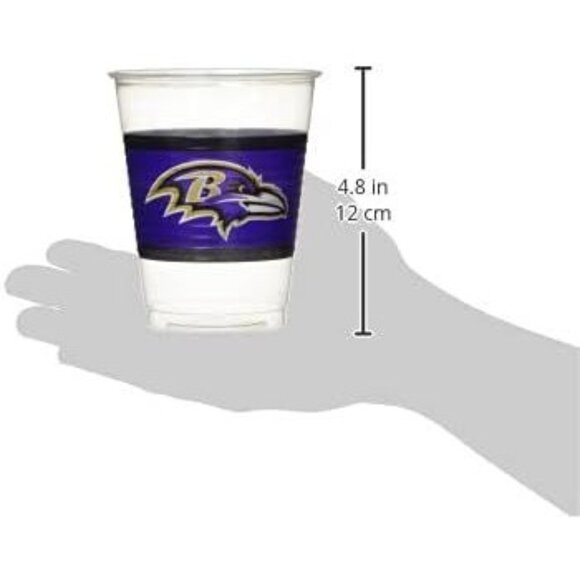 NFL Ravens 25-Pack Plastic Cups 16oz Party Like a Champion with Baltimore Spirit - Picture 2 of 4